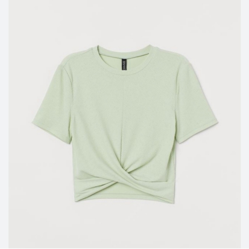 H&M Mint Green Twist Front Tee